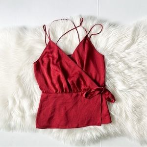 Express Red Satin Top